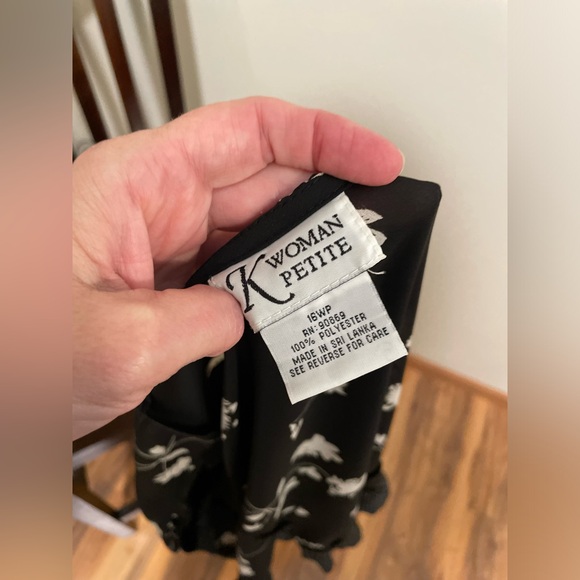 Vintage Floral Black 2 Piece Dress - Picture 7 of 15